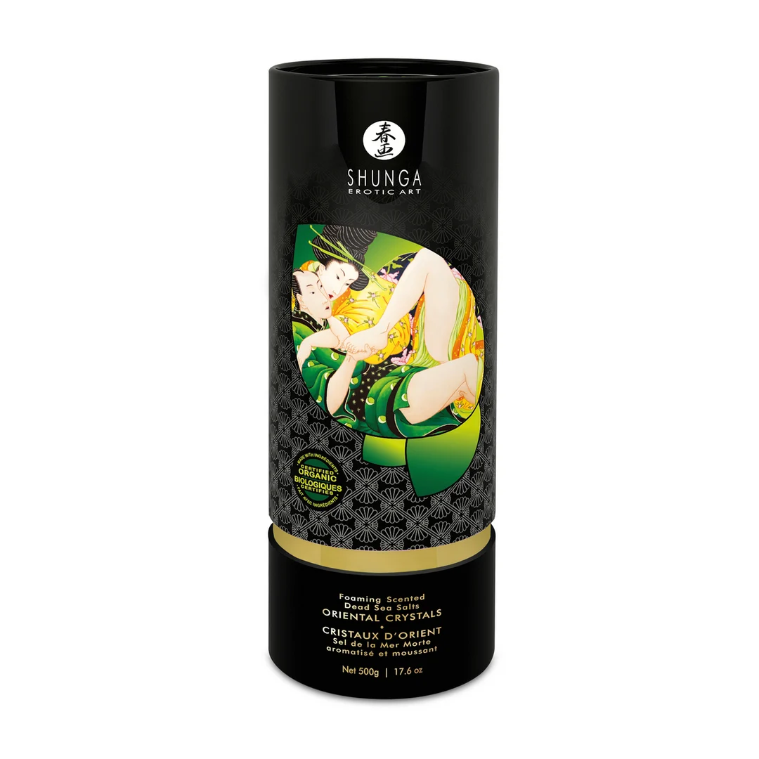 Sels de bain moussants – Cristaux orientaux au sel de la mer Morte – Fleur de lotus – Shunga – 17,6 oz / 500 gr – Image 1