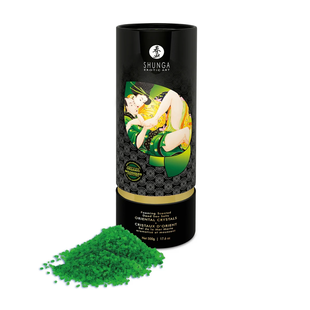 Sels de bain moussants – Cristaux orientaux au sel de la mer Morte – Fleur de lotus – Shunga – 17,6 oz / 500 gr – Image 2
