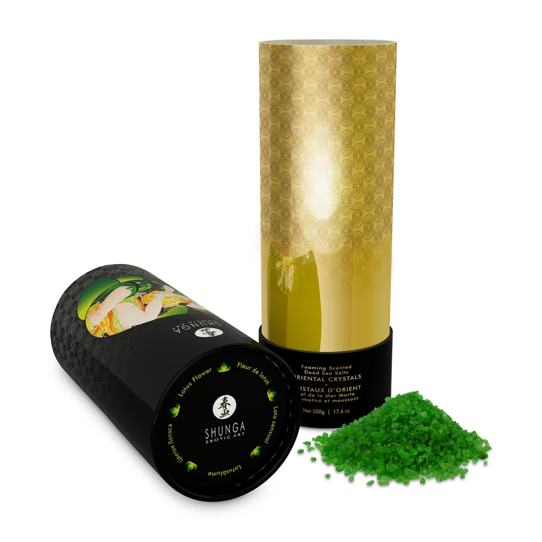 Sels de bain moussants – Cristaux orientaux au sel de la mer Morte – Fleur de lotus – Shunga – 17,6 oz / 500 gr – Image 4