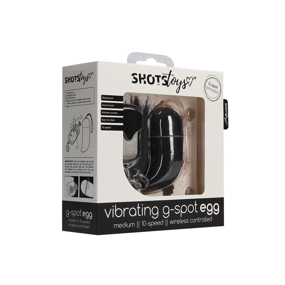 SHT088BLK_1 Œuf vibrant sans fil avec télécommande, 10 modes – Shots Toys Shots Toys by Shots – Image 1
