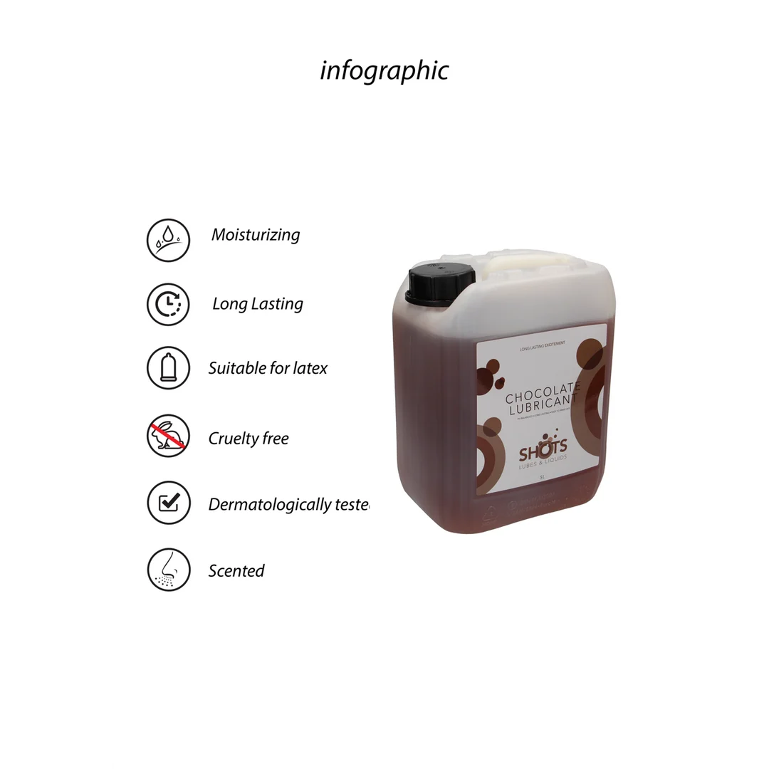 Lubrifiant aromatisé – À base d’eau, compatible avec les préservatifs en latex – Chocolat – 1,3 gal / 5 l – Image 3