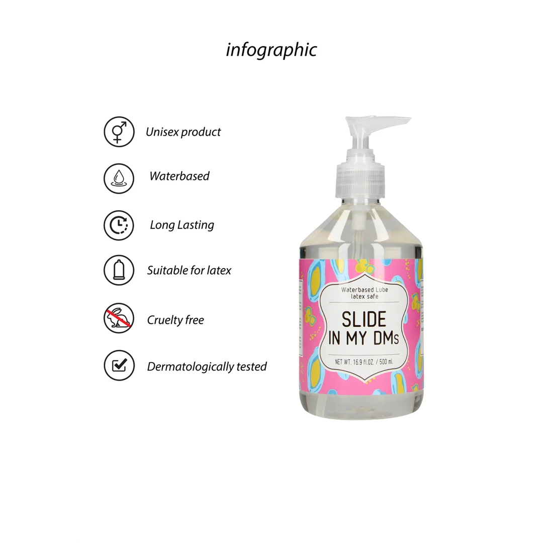 SLI184_1_1 Lubrifiant à base d’eau, testé sous contrôle dermatologique et compatible avec les préservatifs en latex, sans parfum et sans goût, 500 ml, S-Line by Shots – Image 1