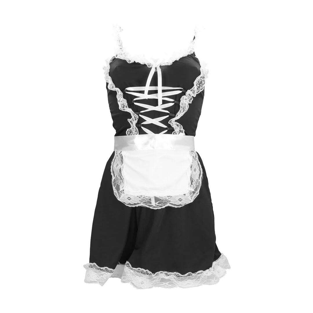 Costume de soubrette française noir S/M – Image 2