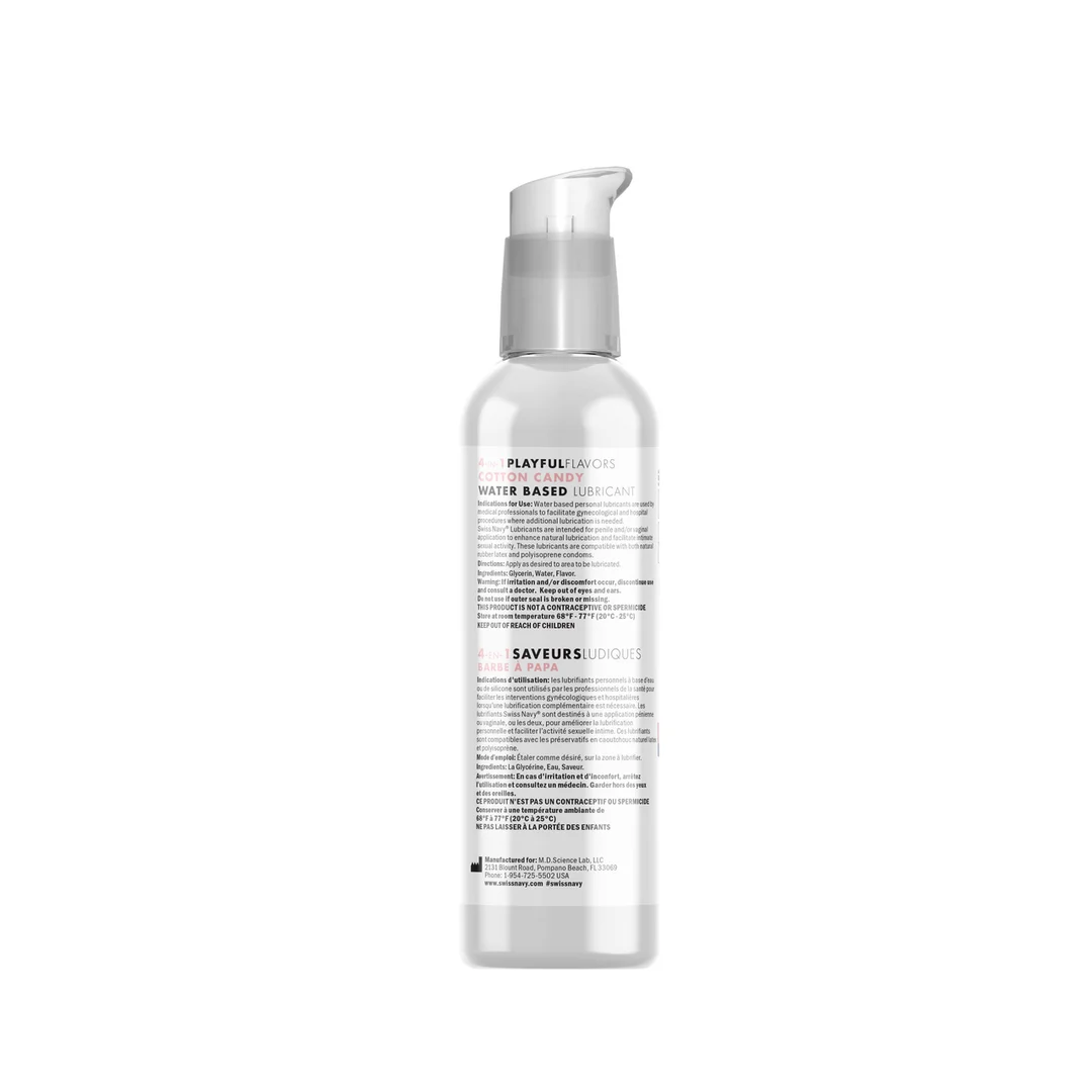 Lubrifiant aromatisé – 4 in 1 Playful Flavors, comestible et chauffant – Barbe à papa – 29,5 ml – Swiss Navy – Image 4