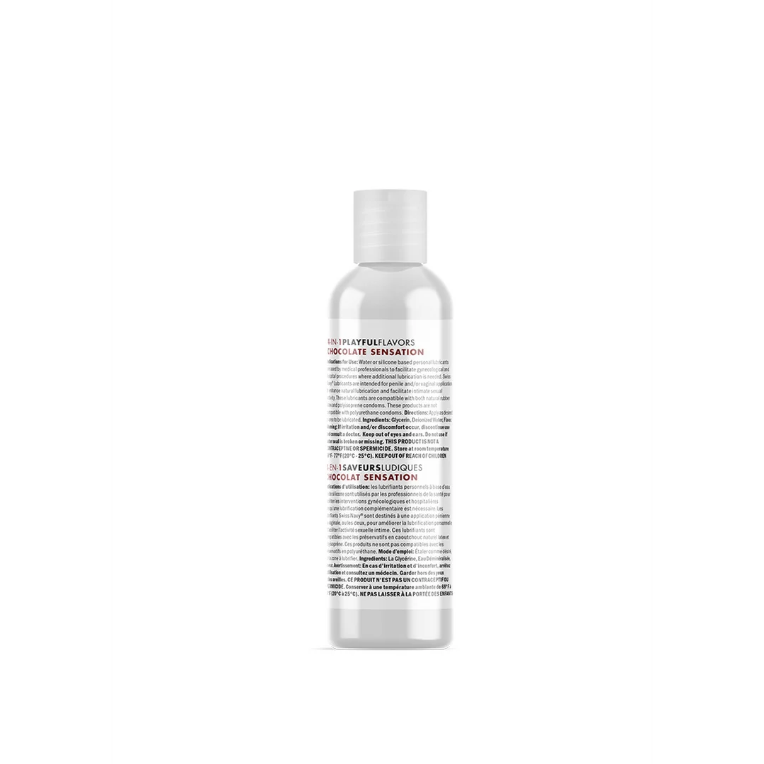 Lubrifiant aromatisé comestible, à base d’eau et chauffant, chocolat, 29,5 ml, Swiss Navy – Image 1
