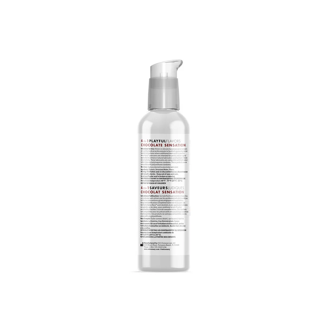 Lubrifiant aromatisé comestible, à base d’eau et chauffant, chocolat, 29,5 ml, Swiss Navy – Image 4