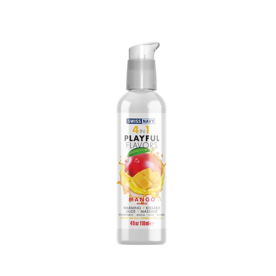 Lubrifiant aromatisé : 4 in 1 Playful Flavors, comestible et chauffant, mangue, sachet de 5 ml, Swiss Navy – Image 7