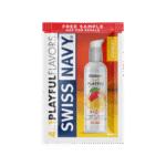 Lubrifiant aromatisé : 4 in 1 Playful Flavors, comestible et chauffant, mangue, sachet de 5 ml, Swiss Navy – Image 2