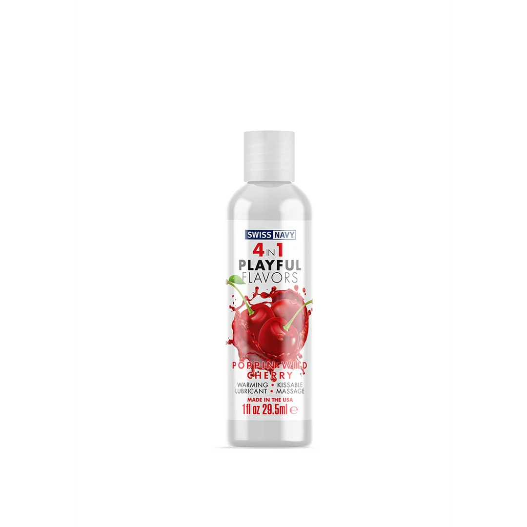 Lubrifiant parfumé – 4 in 1 Playful Flavors - Lubrifiant Poppin Wild Cherry – Cerise – 29,5 ml – Swiss Navy – Image 3