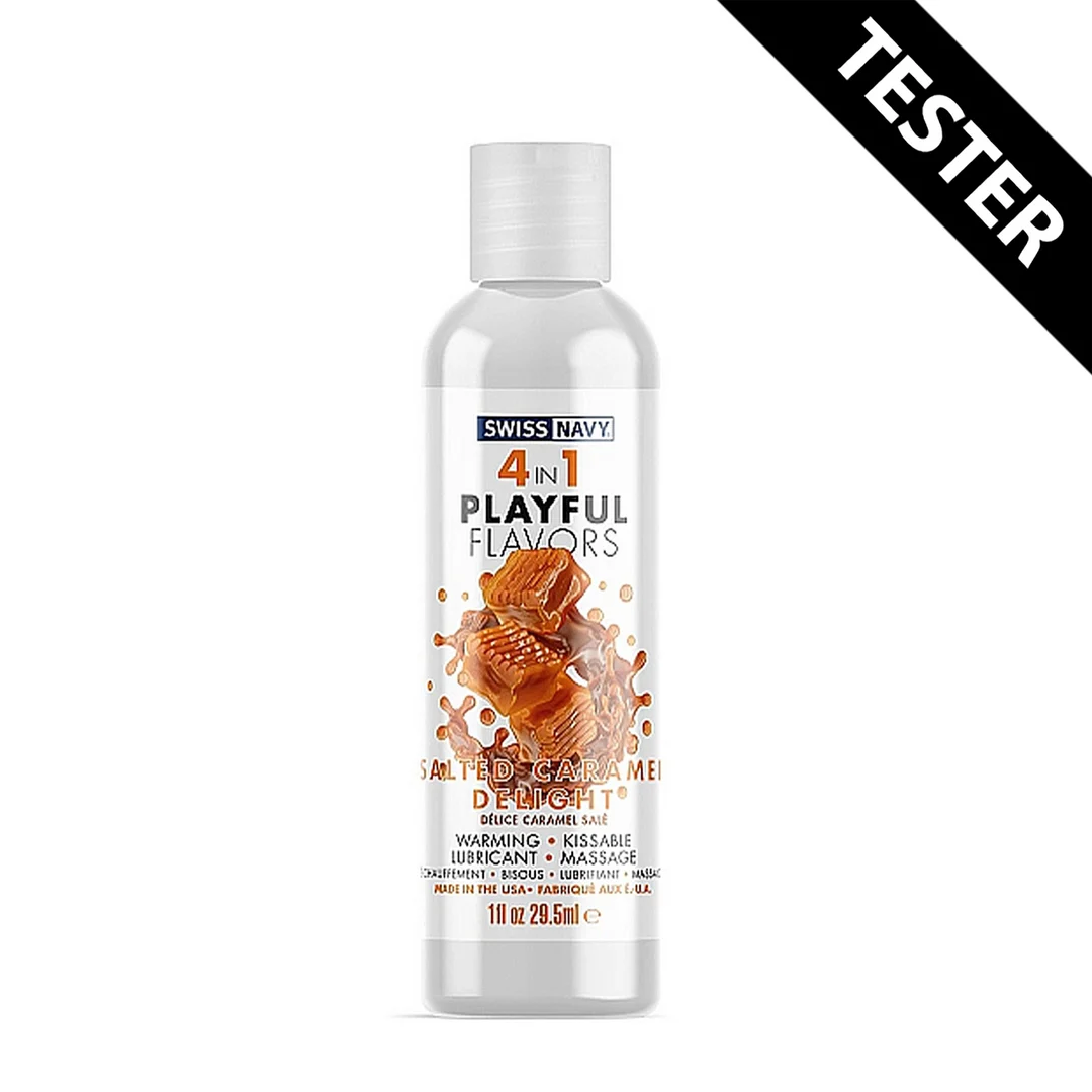 Lubrifiant parfumé – 4 in 1 Playful Flavors – Salted Caramel Delight – 29,5 ml – Swiss Navy – Image 6