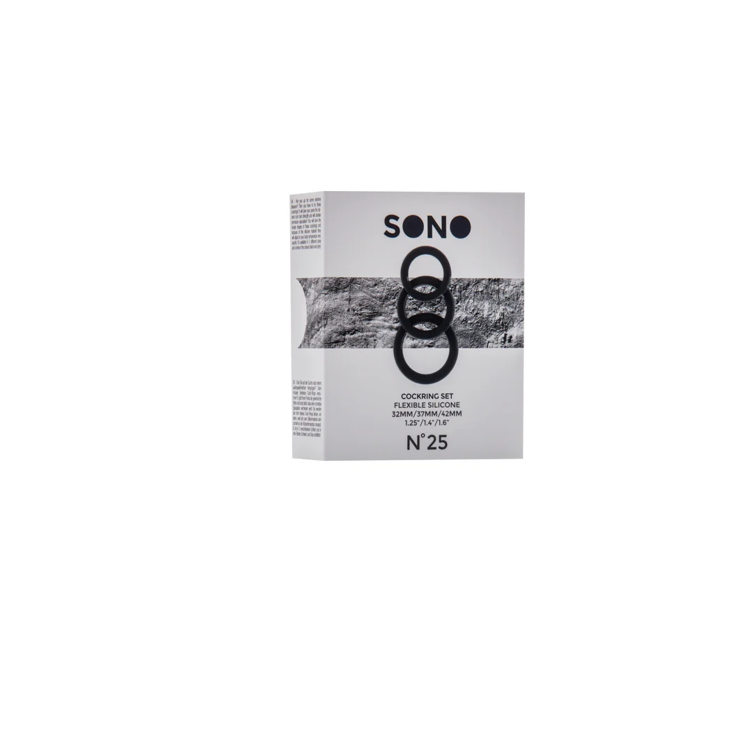 SON025BLK-2 Set d’anneaux péniens Sono by Shots Nr.25 – Image 1
