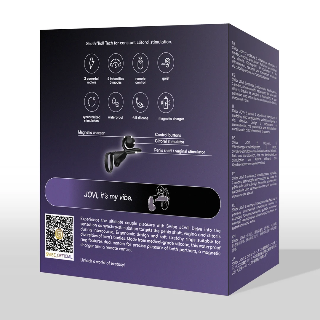 JOVI Dual Couples Ring Stimulator noir – Image 2