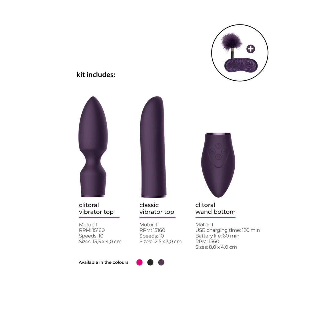 Vibromasseur Switch by Shots Pleasure Kit #4 avec embouts interchangeables – Image 12