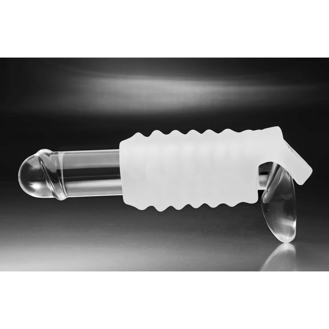 Gaine masturbatrice XR Brands avec harnais pour testicules – Image 3