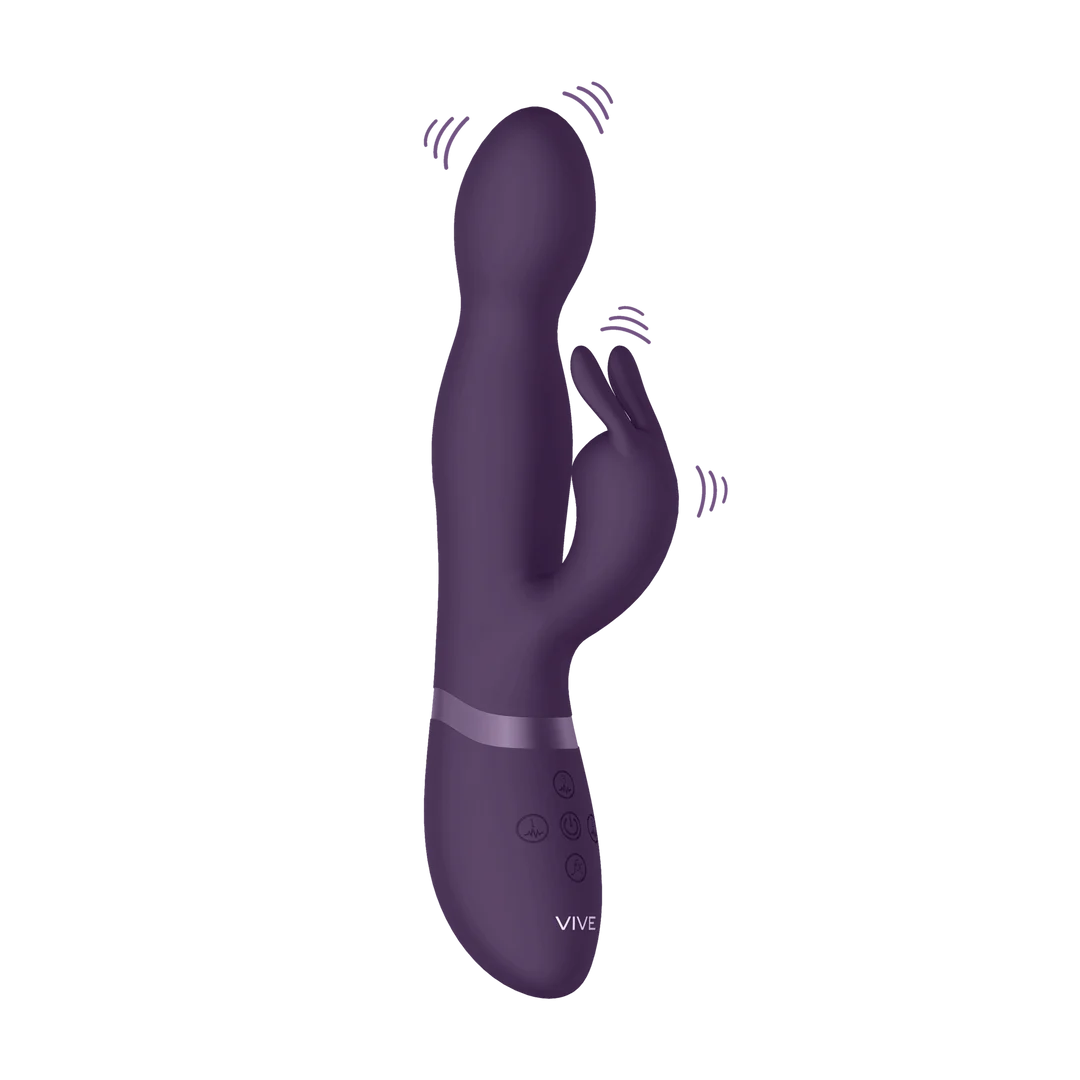 Vibromasseur rabbit, embout rotatif pour le point G à 360° et 10 modes, VIVE by Shots, violet – Image 4