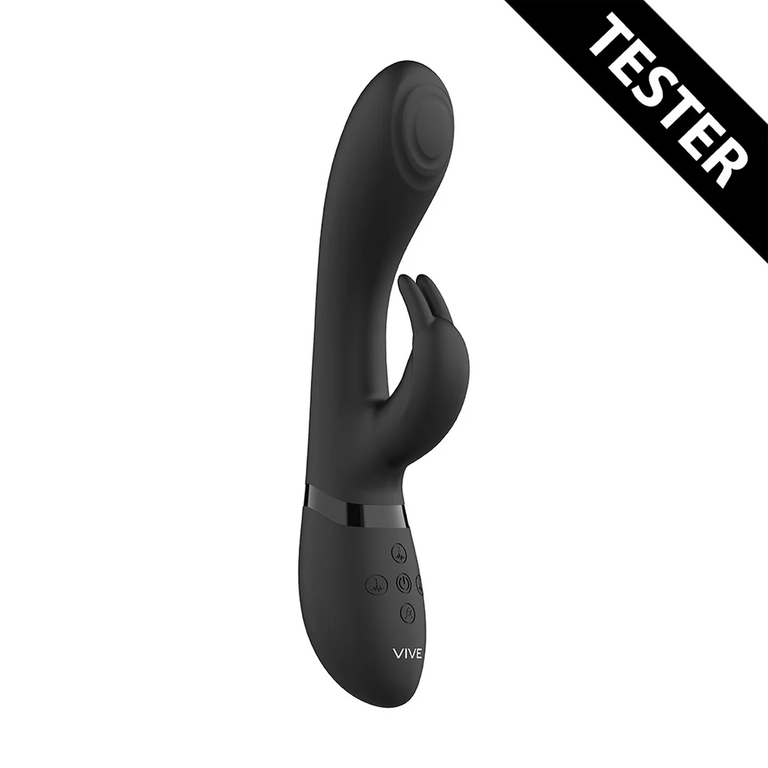 VIVE017BLKTEST_1_1 Vibromasseur rabbit : pointe pulsée pour le point G et stimulateur clitoridien : noir VIVE by Shots – Image 1