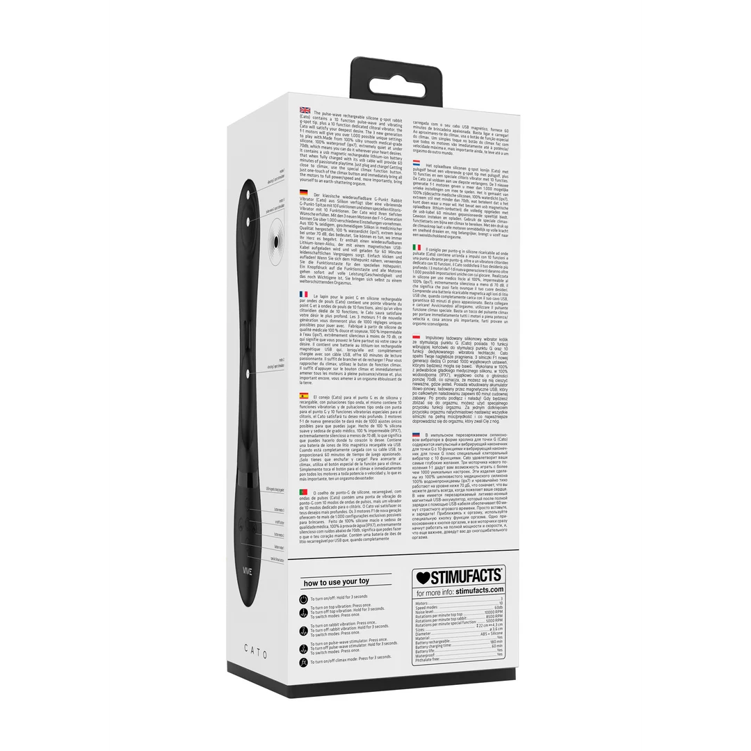 Vibromasseur rabbit : pointe pulsée pour le point G et stimulateur clitoridien : noir VIVE by Shots – Image 9
