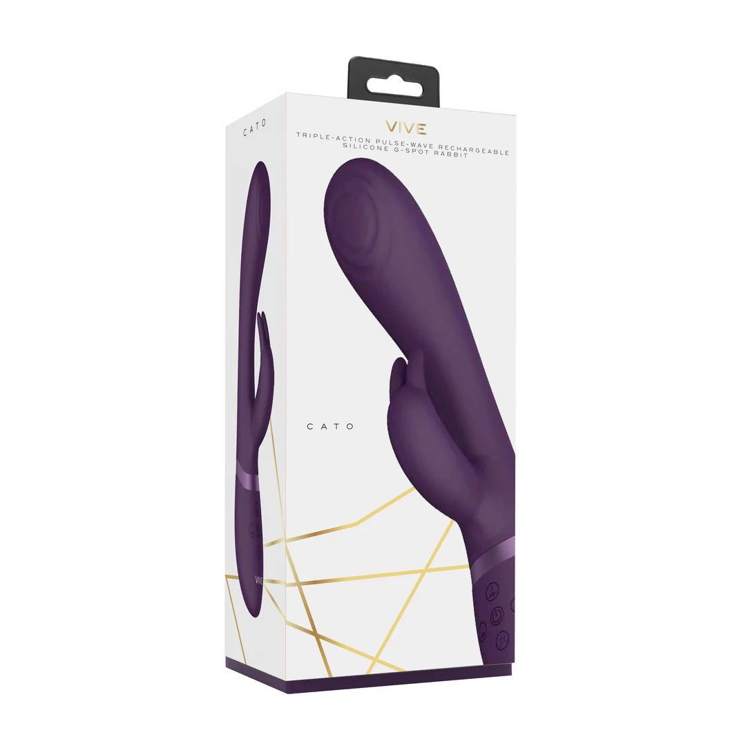 Vibromasseur rabbit : pointe pulsée pour le point G et stimulateur clitoridien : noir VIVE by Shots – Image 2