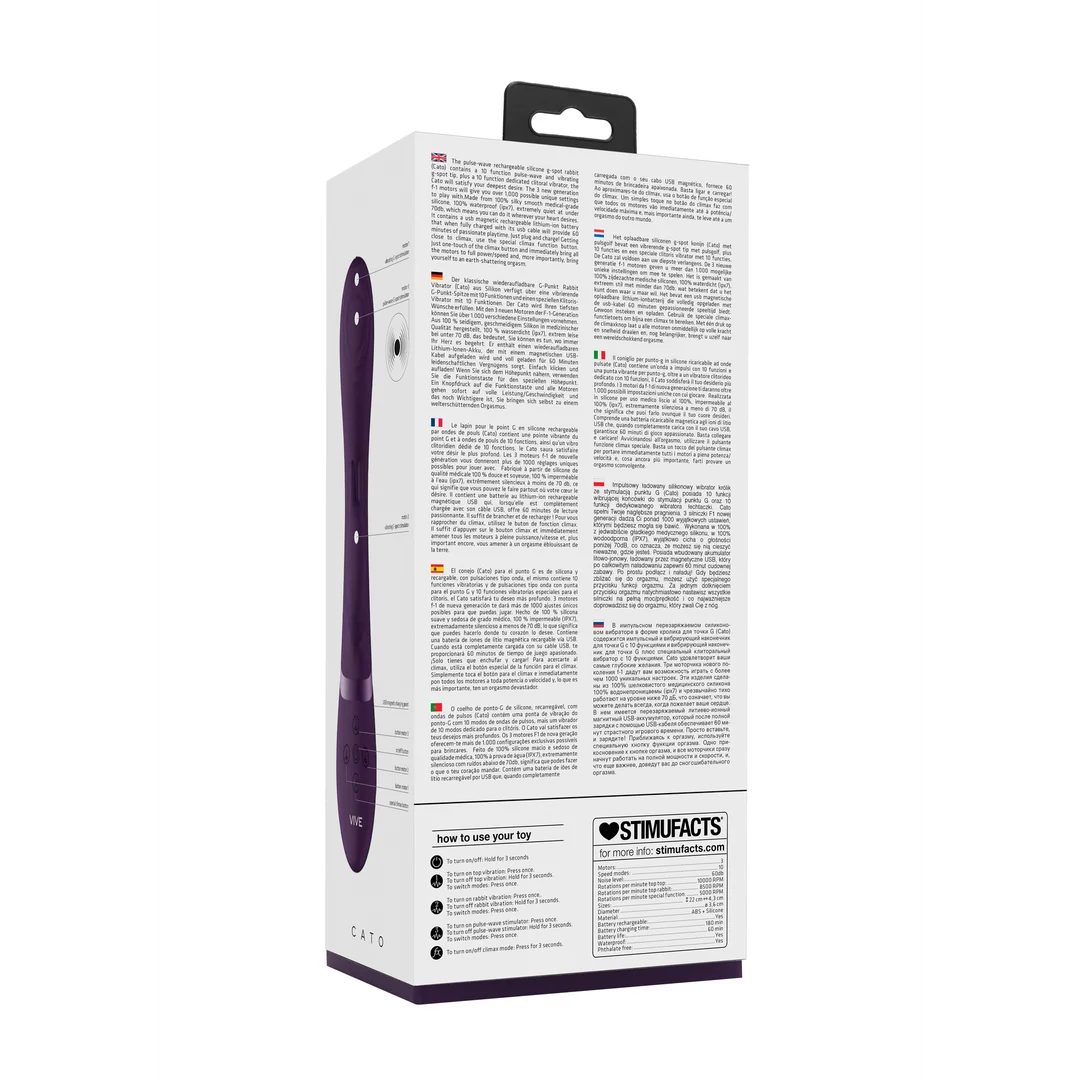 Vibromasseur rabbit : pointe pulsée pour le point G et stimulateur clitoridien : noir VIVE by Shots – Image 3