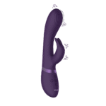 Vibromasseur rabbit : pointe pulsée pour le point G et stimulateur clitoridien : noir VIVE by Shots – Image 4