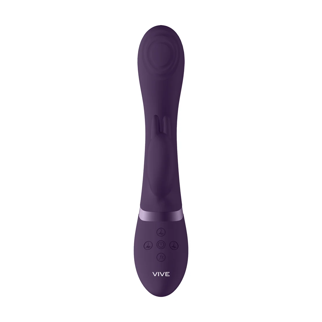 Vibromasseur rabbit : pointe pulsée pour le point G et stimulateur clitoridien : noir VIVE by Shots – Image 5