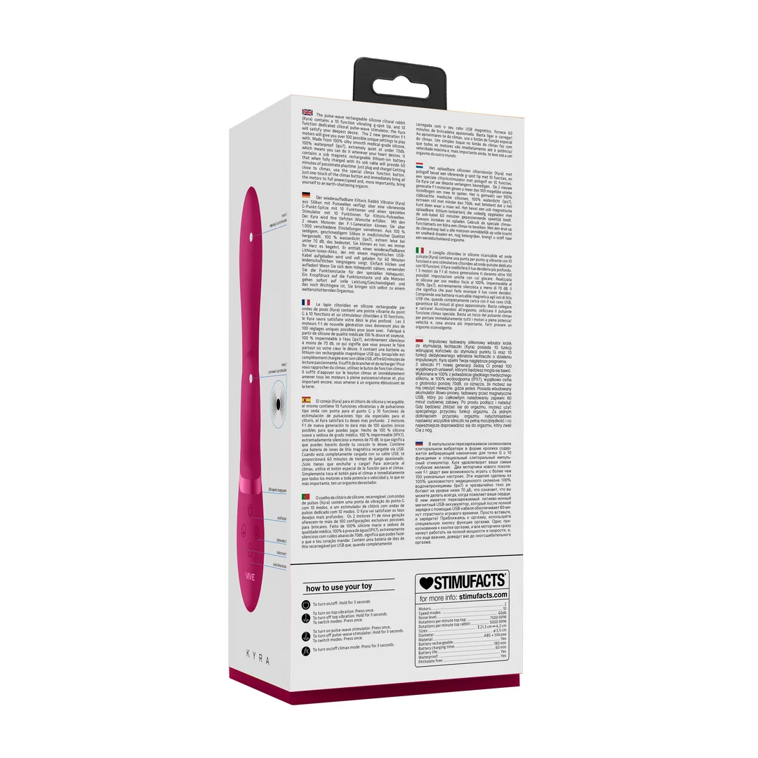 Vibromasseur rabbit : stimulation clitoridienne par ondes pulsées et 10 fonctions : VIVE by Shots rose VIVE by Shots – Image 15