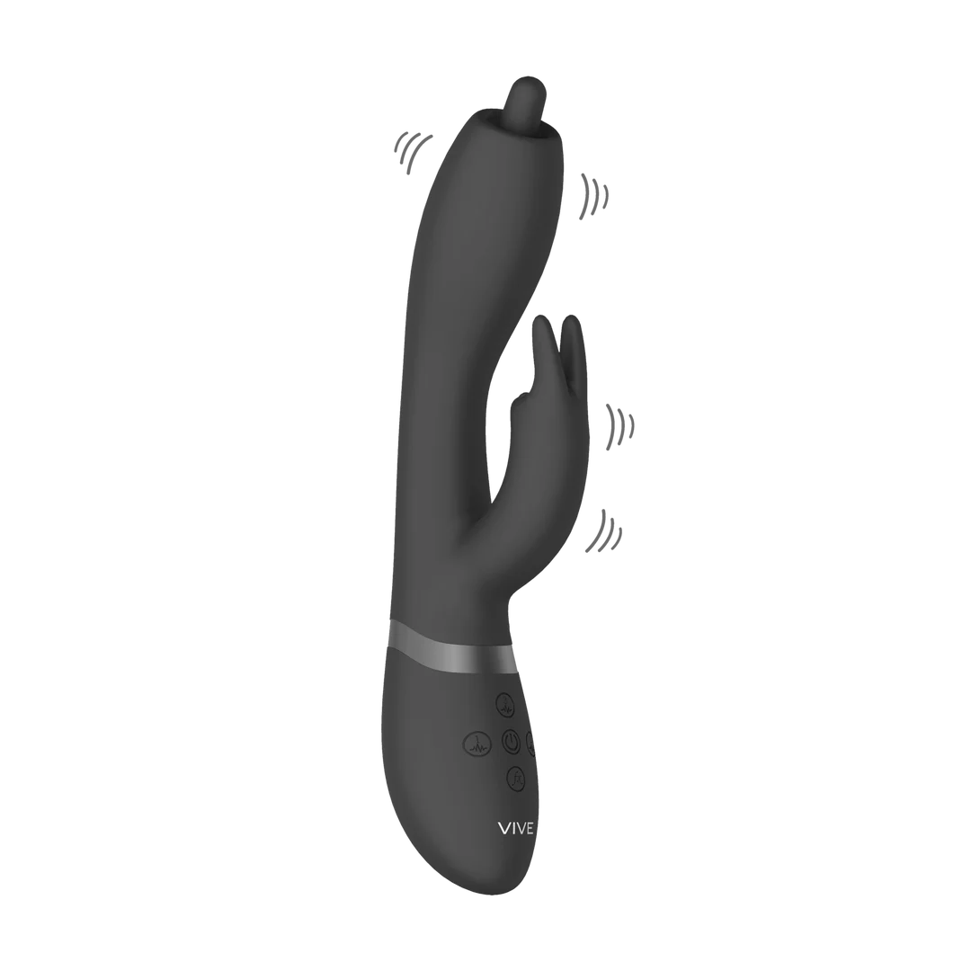 Rabbit vibrant avec embout rotatif à 360° pour le point G et stimulation clitoridienne, VIVE by Shots, violet VIVE by Shots – Image 4