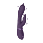 Rabbit vibrant avec embout rotatif à 360° pour le point G et stimulation clitoridienne, VIVE by Shots, violet VIVE by Shots – Image 10