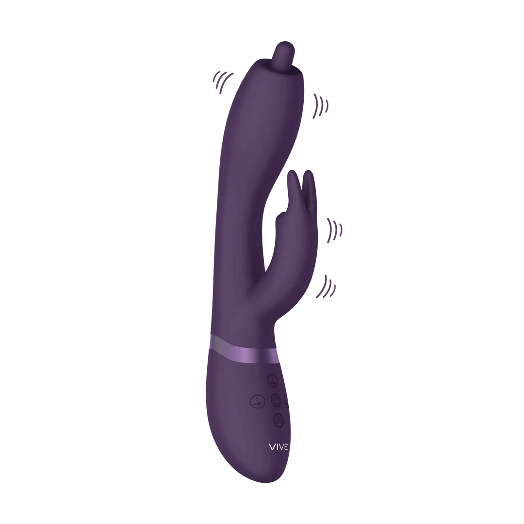 Rabbit vibrant avec embout rotatif à 360° pour le point G et stimulation clitoridienne, VIVE by Shots, violet VIVE by Shots – Image 10