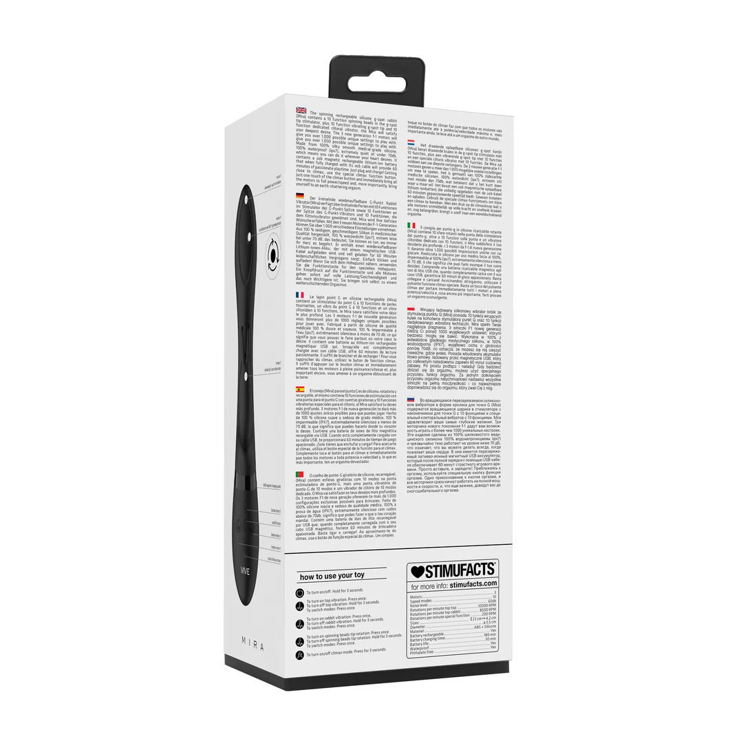 Vibromasseur rabbit à perles rotatives et 10 modes – VIVE Mira, rose VIVE by Shots – Image 9
