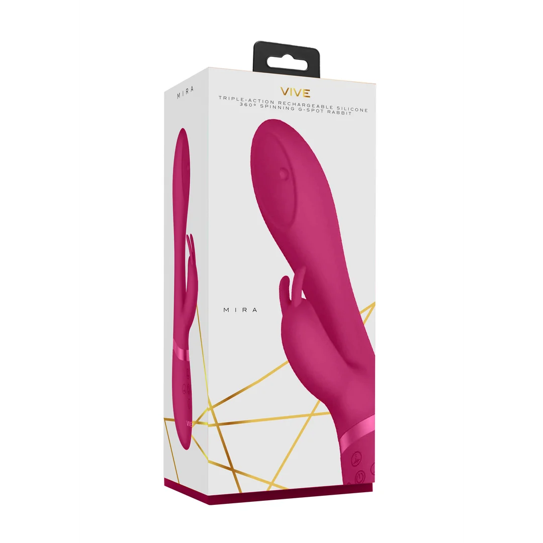 Vibromasseur rabbit à perles rotatives et 10 modes – VIVE Mira, rose VIVE by Shots – Image 2