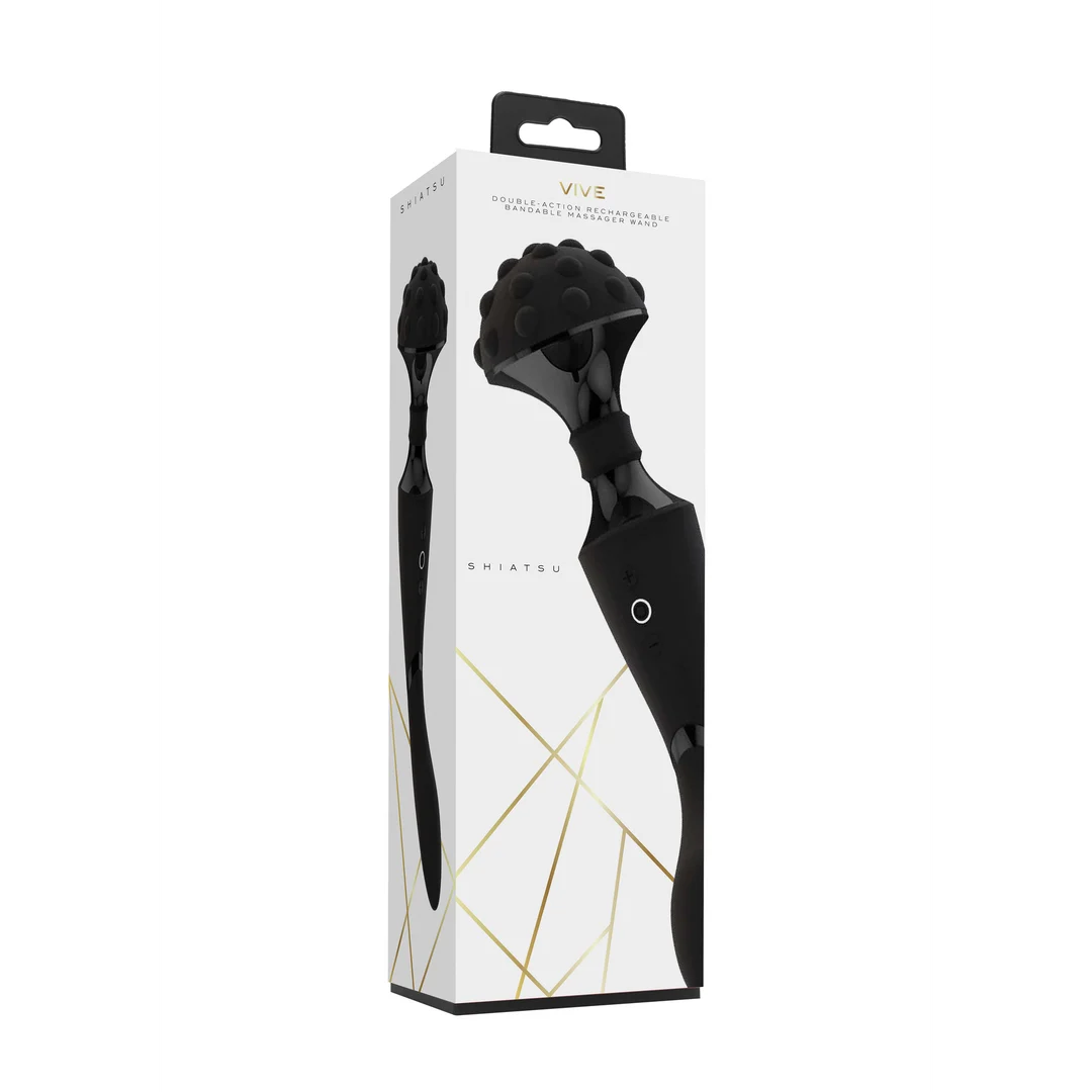 Vibromasseur wand à double moteur et 10 modes, violet VIVE by Shots – Image 2