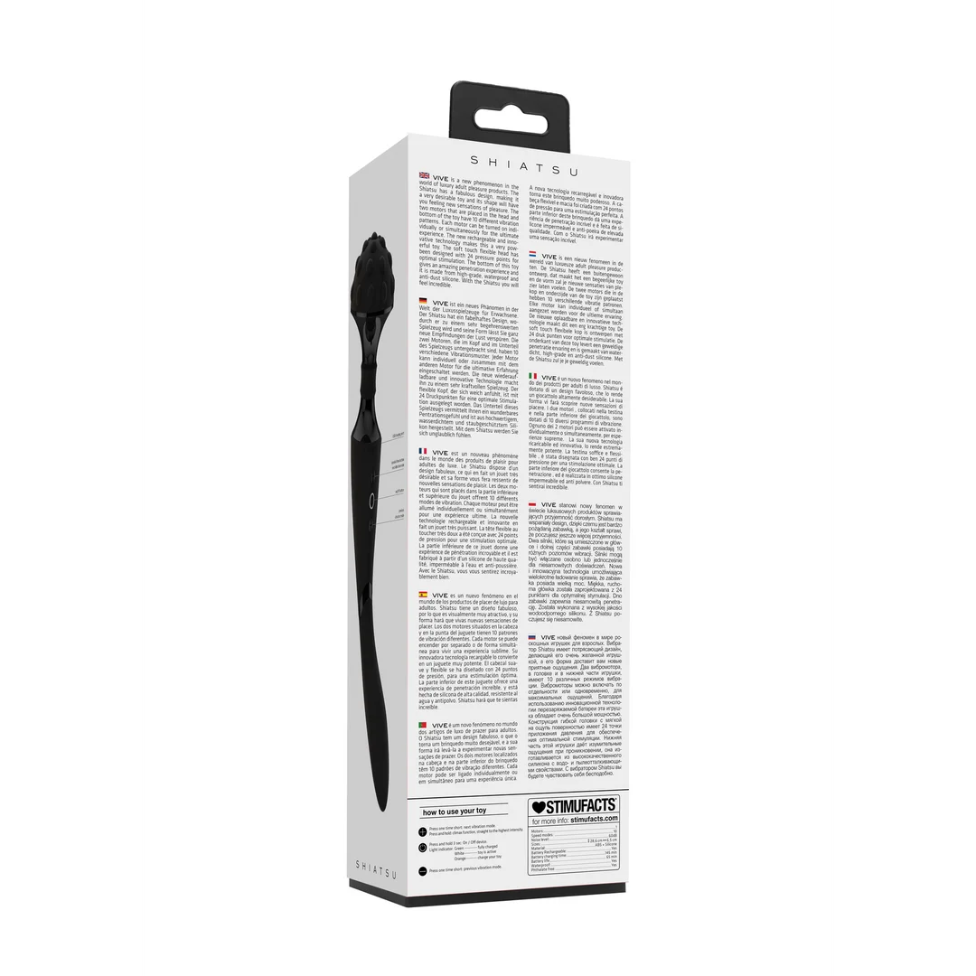 Vibromasseur wand à double moteur et 10 modes, violet VIVE by Shots – Image 3