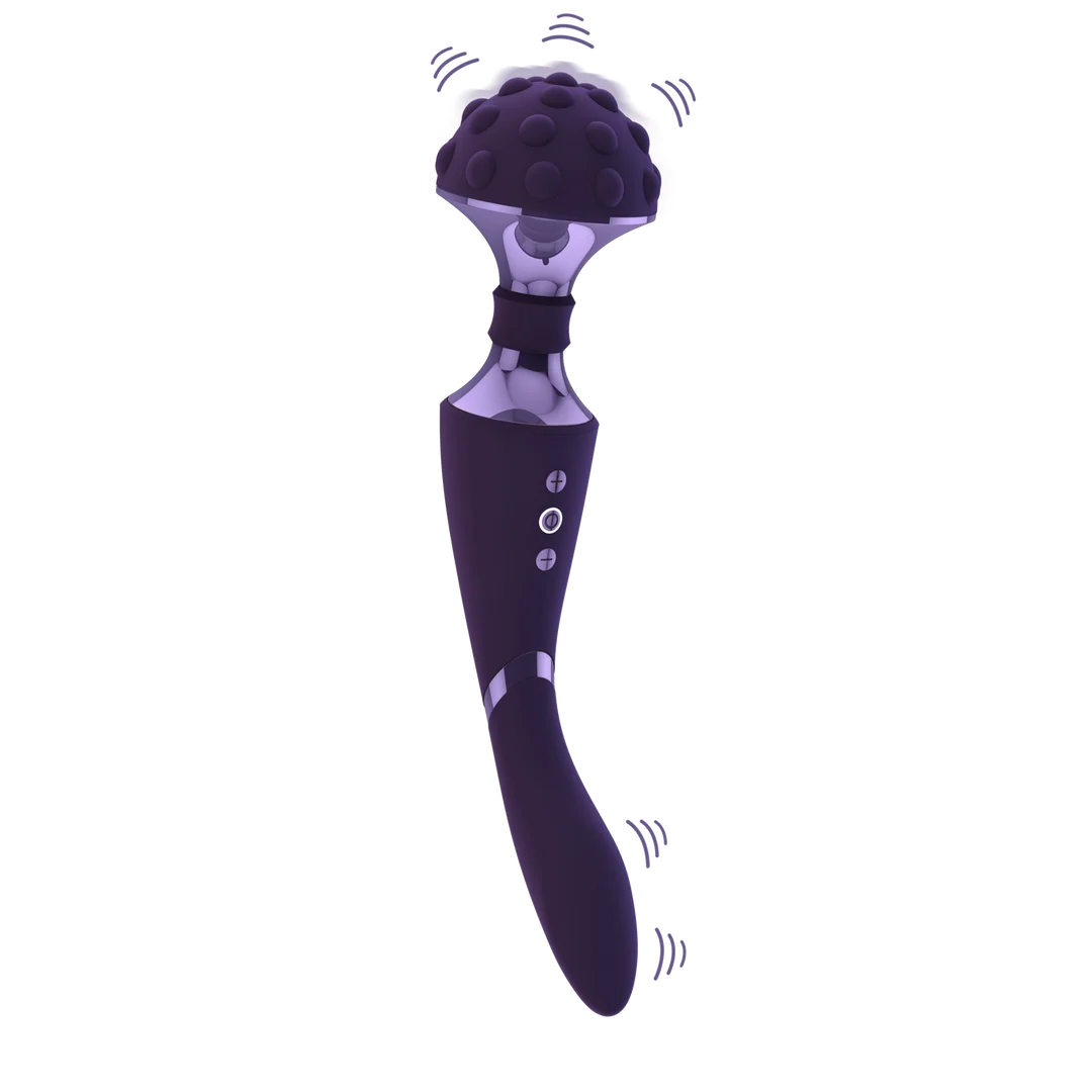 Vibromasseur wand à double moteur et 10 modes, violet VIVE by Shots – Image 10