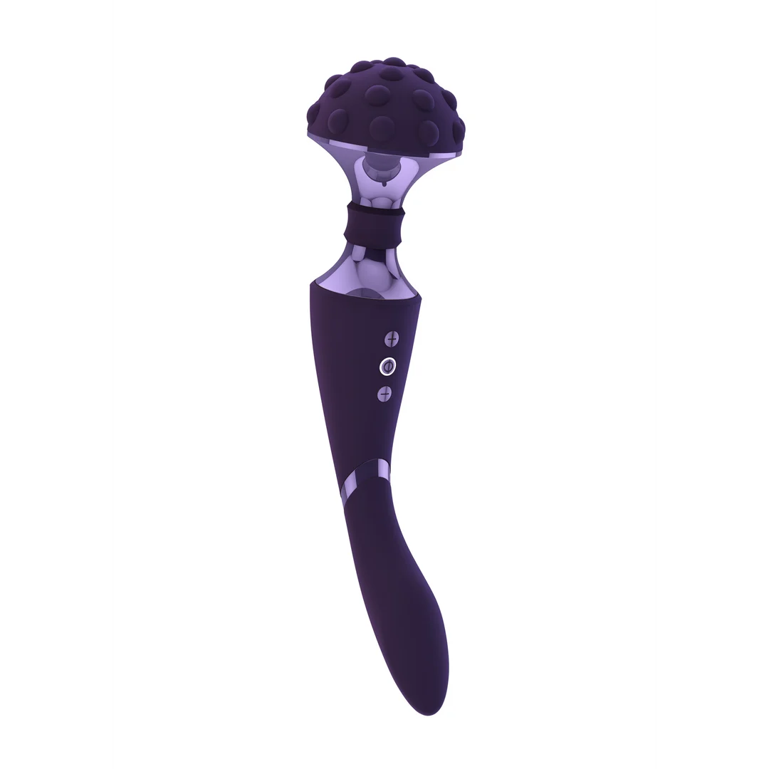 Vibromasseur wand à double moteur et 10 modes, violet VIVE by Shots – Image 12