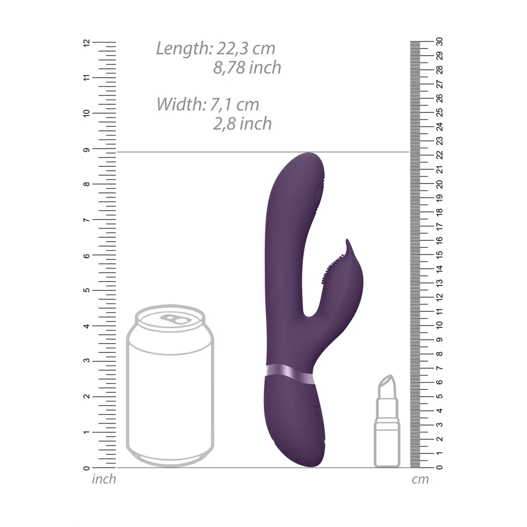 Stimulateur rabbit avec stimulation par ondes pulsées du point G et du clitoris – VIVE Paars VIVE by Shots – Image 13