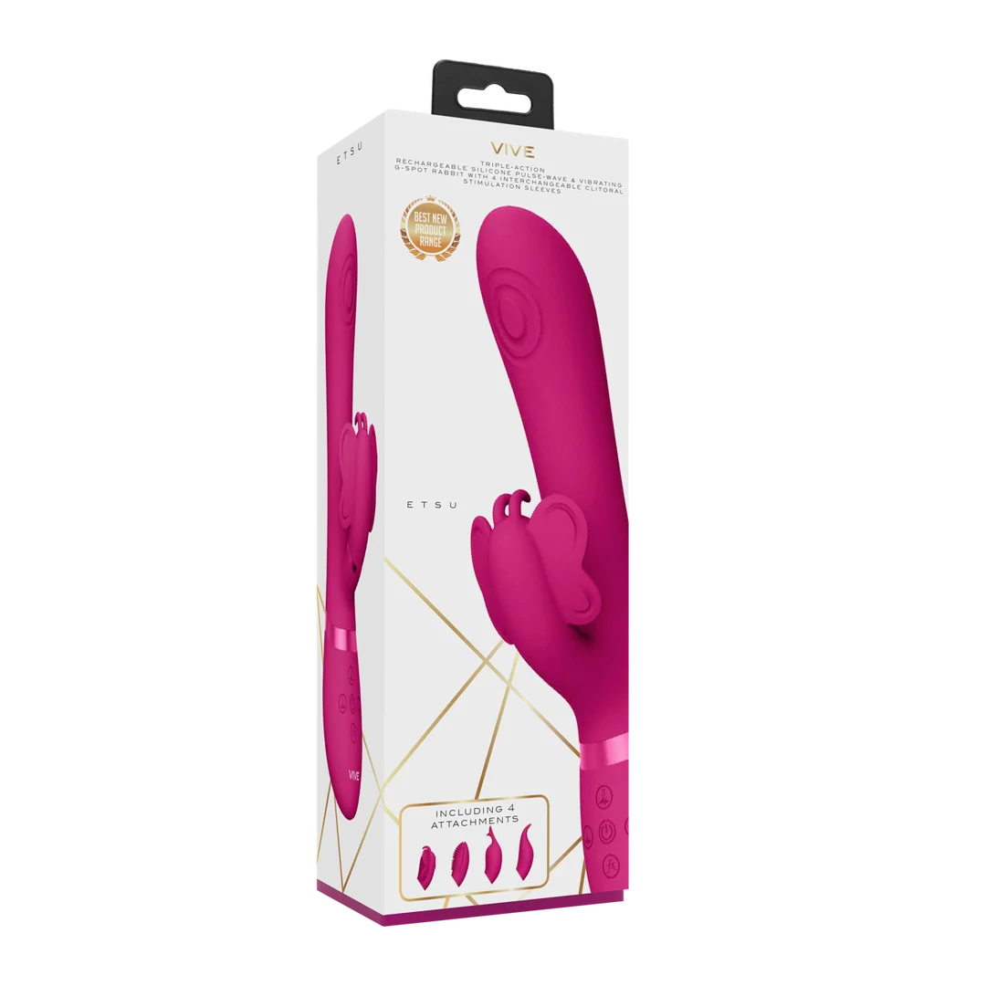 Vibromasseur rabbit – Pulse Wave stimulation du point G et du clitoris – VIVE Etsu violet VIVE by Shots – Image 2