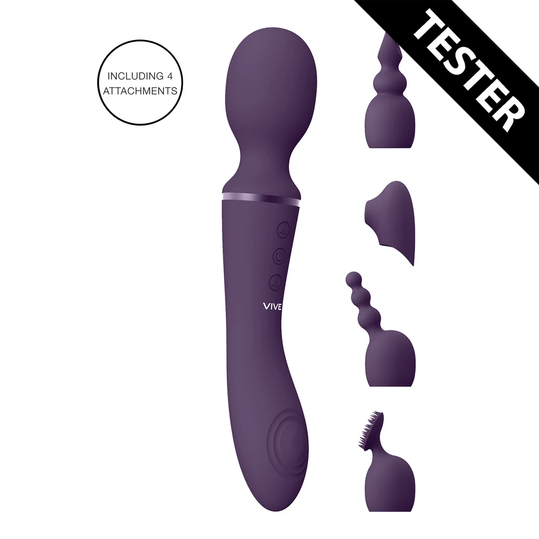Vibromasseur wand à double moteur et 10 modes, VIVE by Shots, violet VIVE by Shots – Image 2