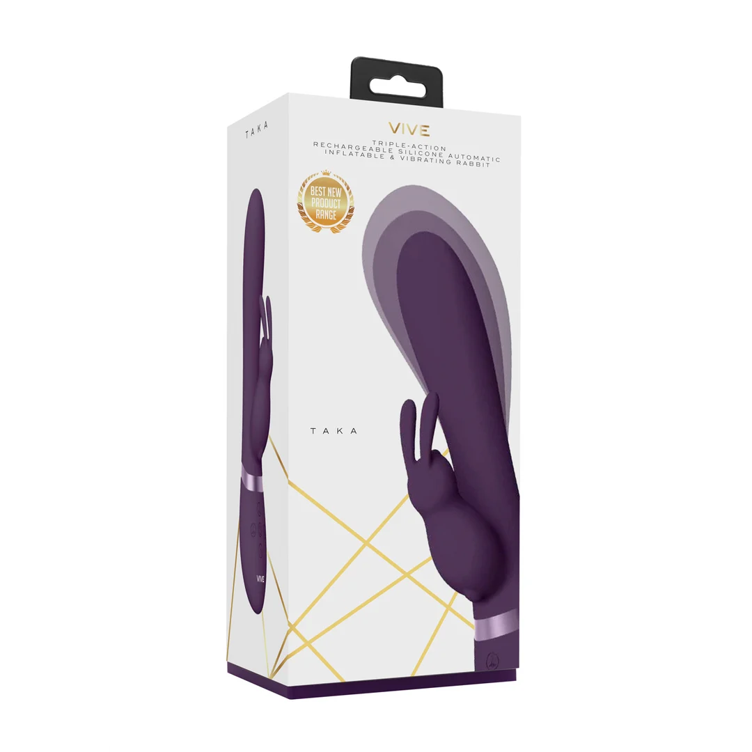 Vibromasseur rabbit noir VIVE, point G gonflable et 10 modes, VIVE by Shots – Image 2