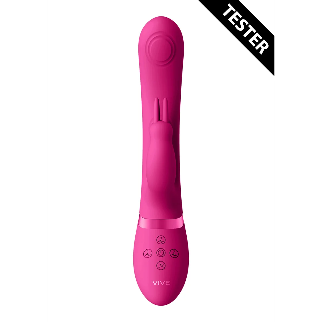Vibromasseur rabbit à double onde pulsée avec bouton climax – VIVE by Shots, rose VIVE by Shots – Image 1