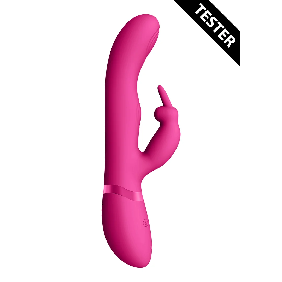 Vibromasseur rabbit à double onde pulsée avec bouton climax – VIVE by Shots, rose VIVE by Shots – Image 3