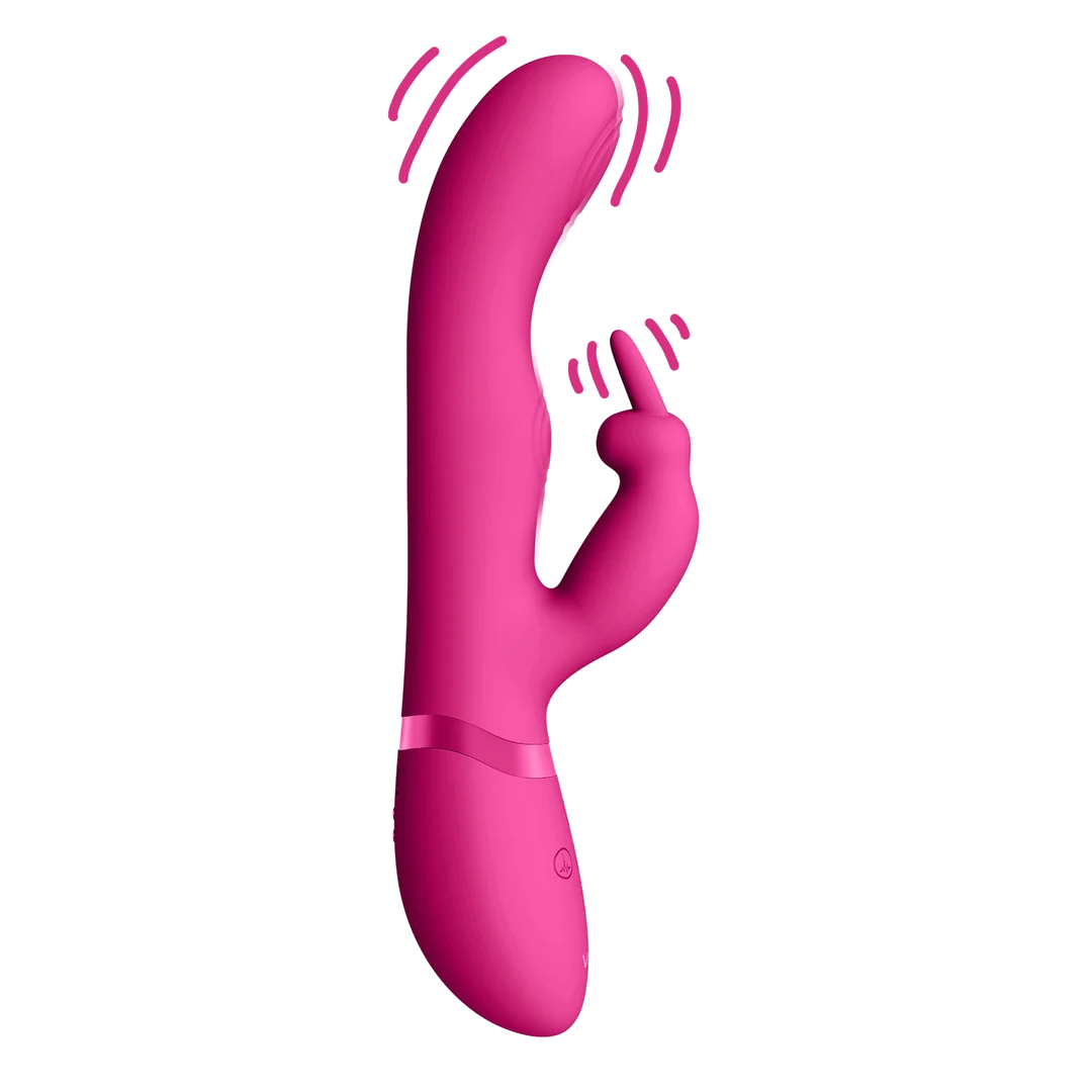 Vibromasseur rabbit à double onde pulsée avec bouton climax – VIVE by Shots, rose VIVE by Shots – Image 7