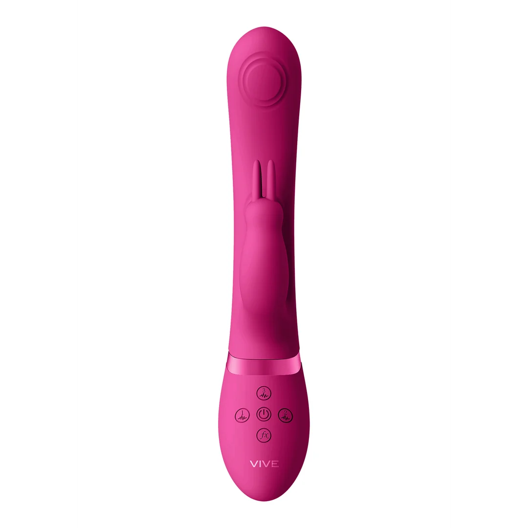 Vibromasseur rabbit à double onde pulsée avec bouton climax – VIVE by Shots, rose VIVE by Shots – Image 8