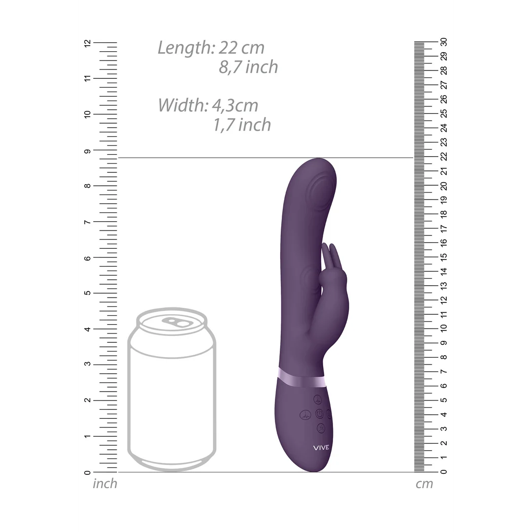 Vibromasseur rabbit à double onde pulsée avec bouton climax – VIVE by Shots, rose VIVE by Shots – Image 17