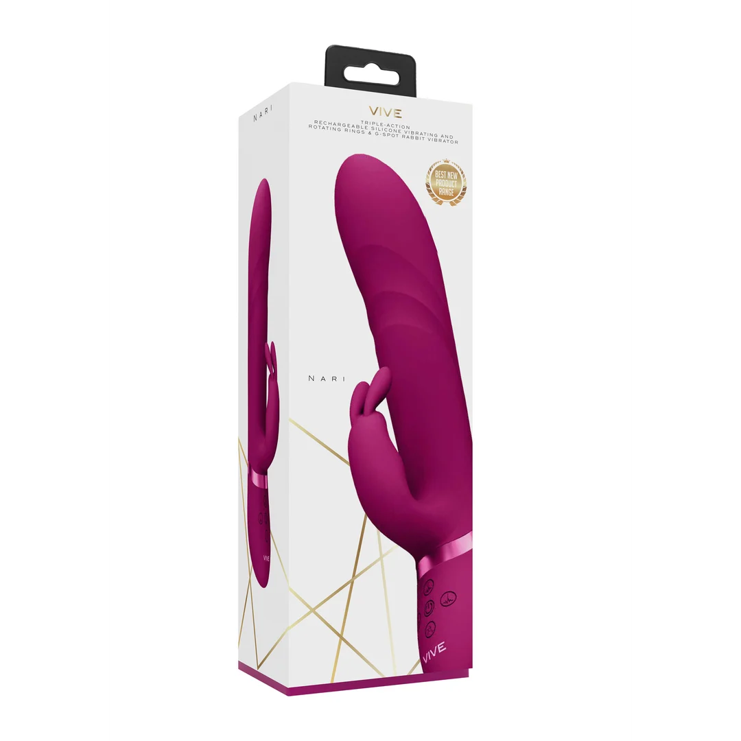 Vibromasseur rabbit avec embout vibrant et perles rotatives, VIVE by Shots, rose VIVE by Shots – Image 2
