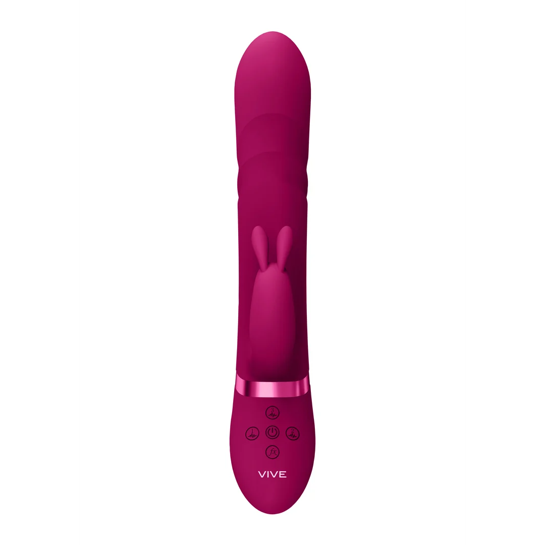 Vibromasseur rabbit avec embout vibrant et perles rotatives, VIVE by Shots, rose VIVE by Shots – Image 4
