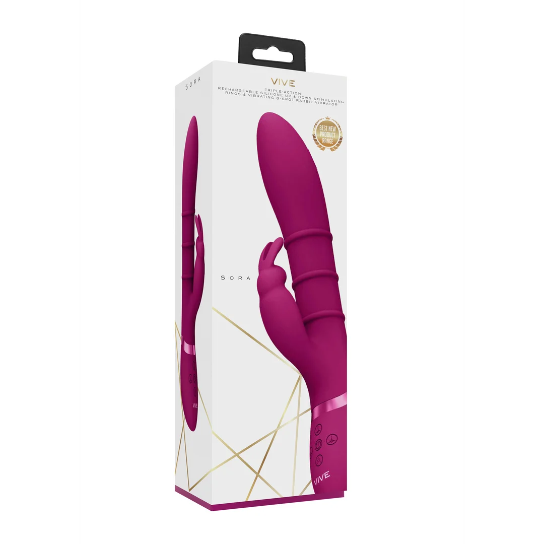 Vibromasseur rabbit – anneaux à mouvement de va et vient – VIVE violet VIVE by Shots – Image 2