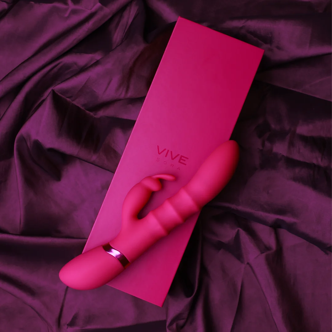 Vibromasseur rabbit – anneaux à mouvement de va et vient – VIVE violet VIVE by Shots – Image 6