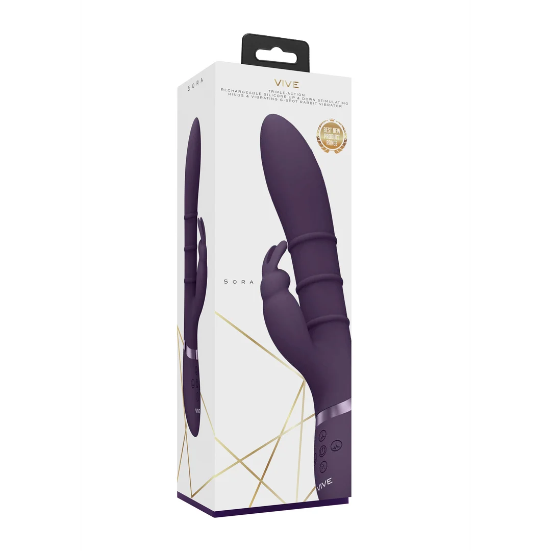 Vibromasseur rabbit – anneaux à mouvement de va et vient – VIVE violet VIVE by Shots – Image 8