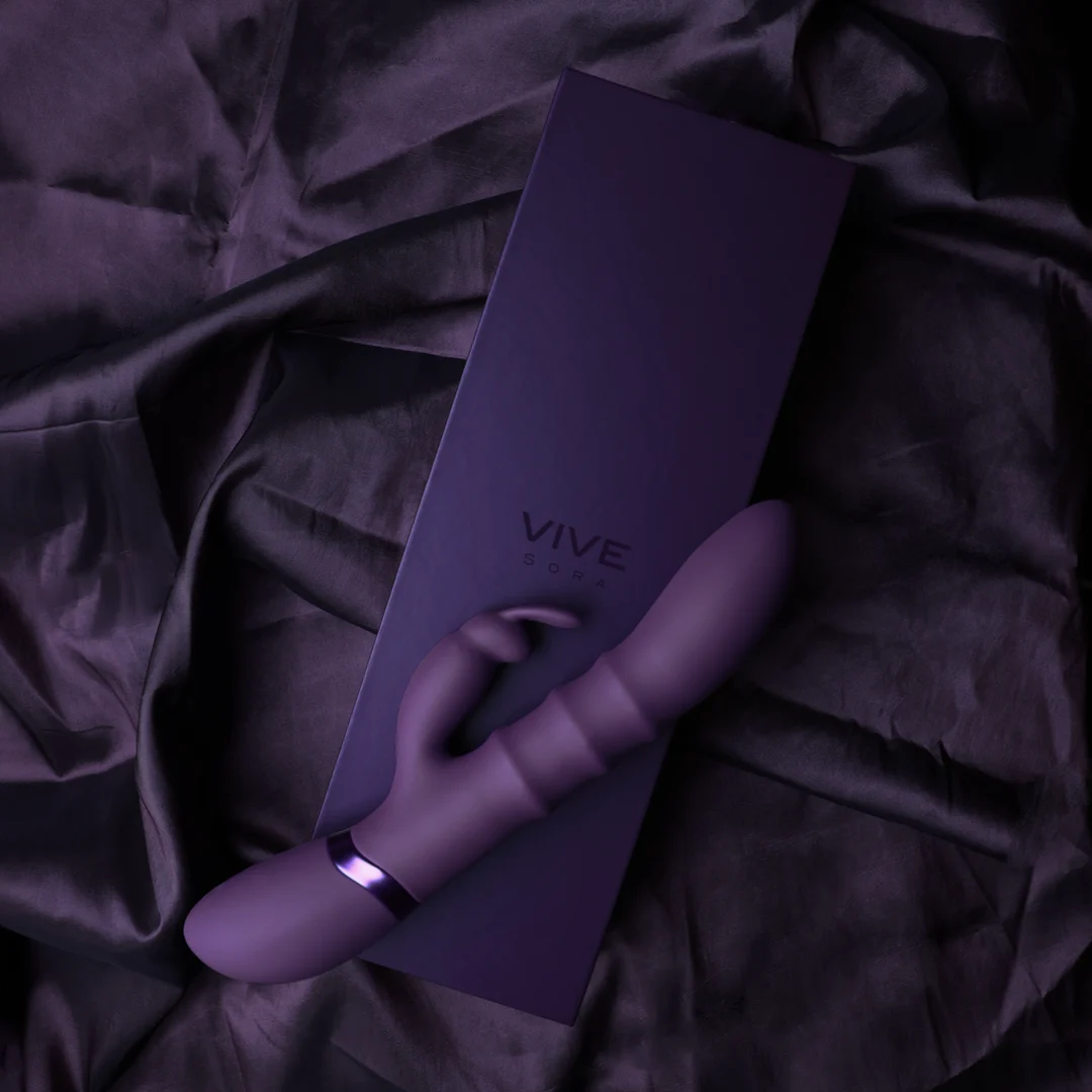 Vibromasseur rabbit – anneaux à mouvement de va et vient – VIVE violet VIVE by Shots – Image 12